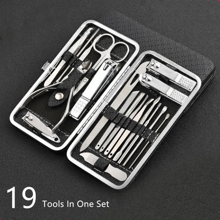 Manicure and Pedicure Set, 19 Piece Stainless Steel Nail Kit with Travel Case – image 4