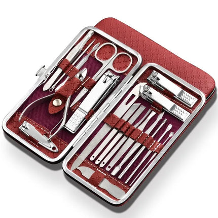19 Piece Stainless Steel Nail Kit with Travel Case, Nail Tools for At Home Manicure – image 6