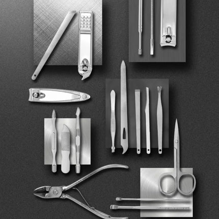 Manicure and Pedicure Set, 19 Piece Stainless Steel Nail Kit with Travel Case