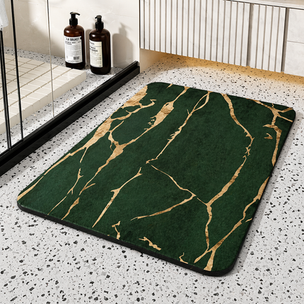 Quick Dry Diatom Stone Bath Mat with Non-Slip Base | Modern Marble Design for Moisture Control 2