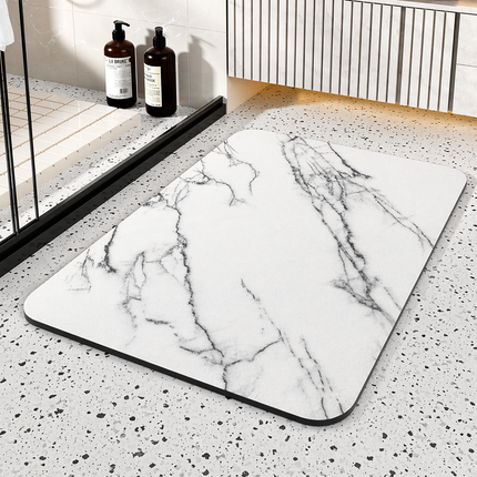 Quick Dry Diatom Stone Bath Mat with Non-Slip Base | Modern Marble Design for Moisture Control 3