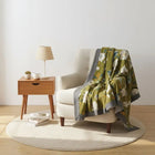 Cotton Throw Blanket for Sofa, Pure Cotton Blanket with Floral Print and Five Layer Gauze, Lightweight Bed Blanket