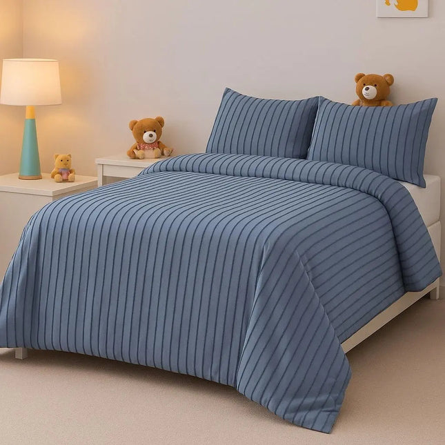 Duvet Cover Set with 2 Pillowcases, Queen Bedding Set, Striped King Duvet Cover, Soft Microfiber Bedding Set_00