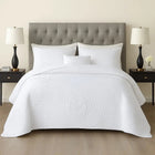 Cotton Bedspread Set, Embroidered Quilted Bedspread with 2 Pillowcases, Quilted Bedding Set, All Season Bed Cover