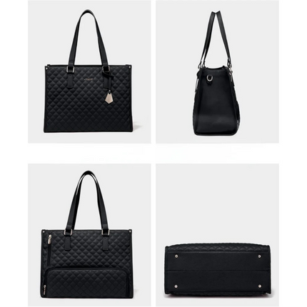 Quilted Tote Bag with Clutch Purse | Stylish & Spacious Design for Work & Travel 3