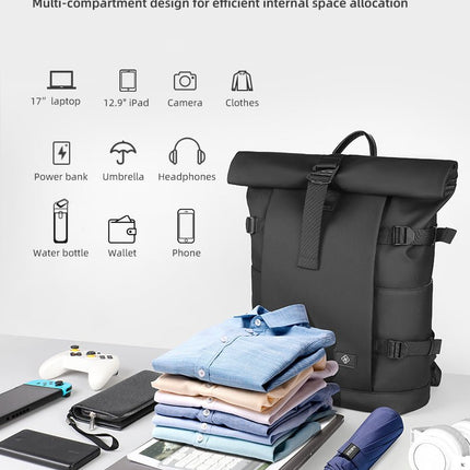 ROLLTRAIL | Expandable Rolltop Backpack for 17 Laptop with Waterproof Design | Anti-Theft Features for Adventurers 7