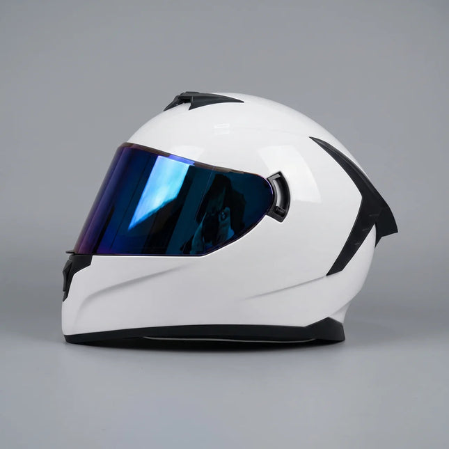 Racing Series | Motorcycle Helmet with Blue-Tint Visor | Full-Face Design for Comfort and Style 0