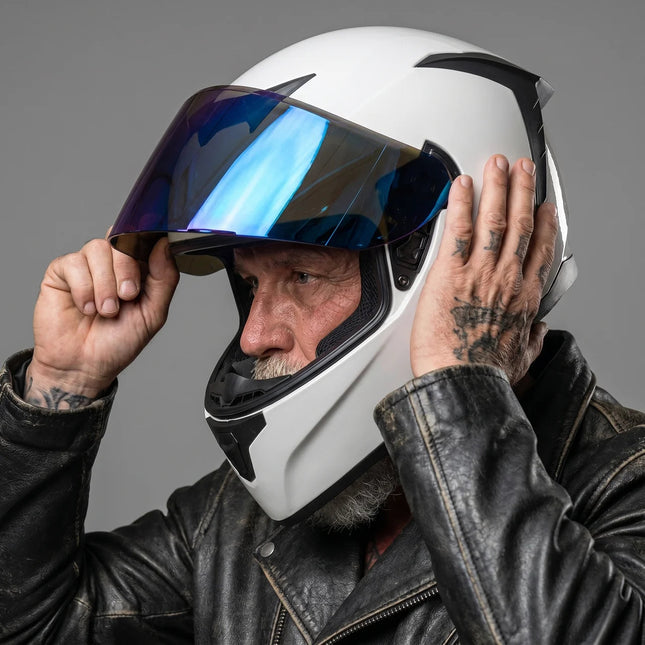 Racing Series | Motorcycle Helmet with Blue-Tint Visor | Full-Face Design for Comfort and Style 1