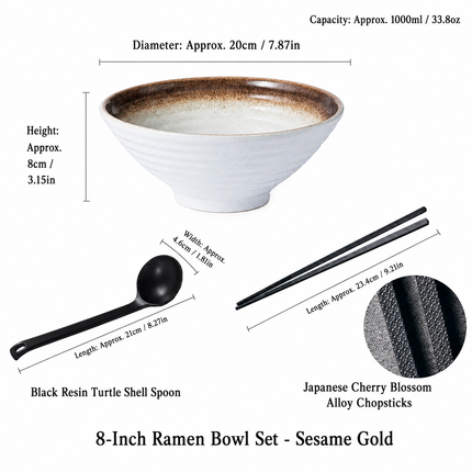 Japanese Creative Tableware Set - Elegant Bamboo Hat | Ceramic Bowl Set with Unique Design - Perfect for Ramen, Rice & Soup