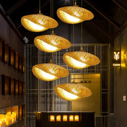 Rattan Pendant Lamp | Handmade Natural Lighting Fixture with Soft Glow | Rustic Decor for Cozy Atmosphere 1