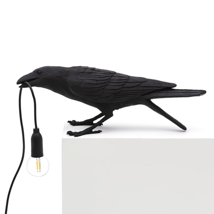 Raven Sculpture Table Lamp | Resin Bird Design with Warm Ambient Light | Unique Home Decor Accent 2