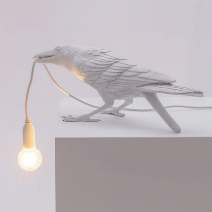 Raven Sculpture Table Lamp | Resin Bird Design with Warm Ambient Light | Unique Home Decor Accent 3