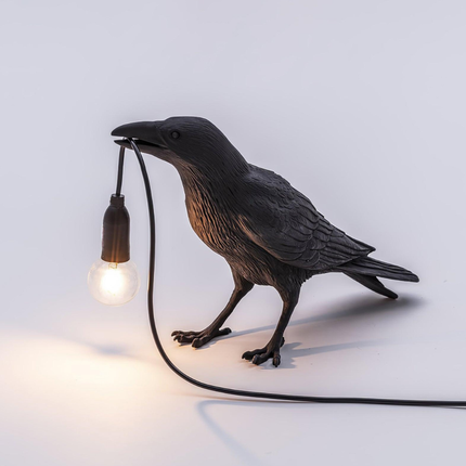 Raven Sculpture Table Lamp | Resin Bird Design with Warm Ambient Light | Unique Home Decor Accent 4