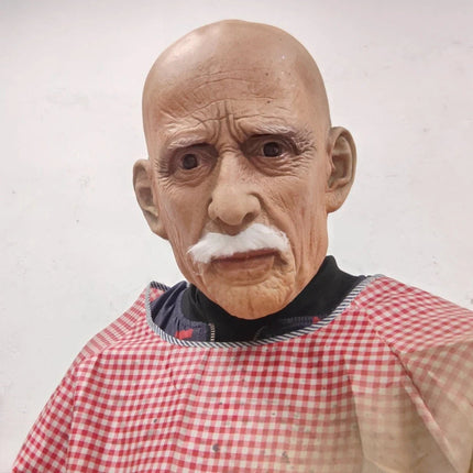 Realistic Old Face Mask | Full Head Coverage with Lifelike Beard | Perfect for Halloween Costume Parties 2