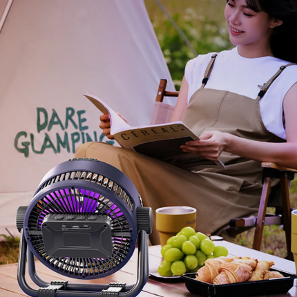 Rechargeable Camping Fan | 3-in-1 Portable Fan with LED Light & Power Bank for Extended Outdoor Use 2