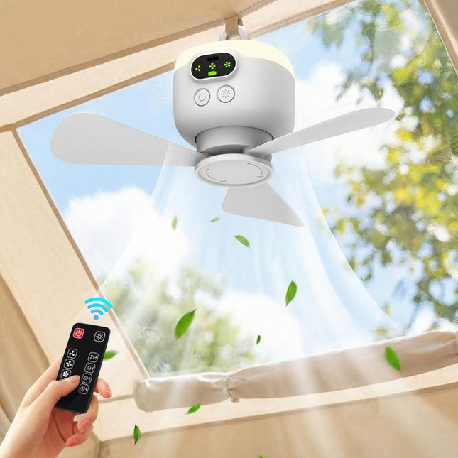 Rechargeable Ceiling Fan with LED Lights & Remote Control | Powerful Airflow for Comfort in Any Space 1