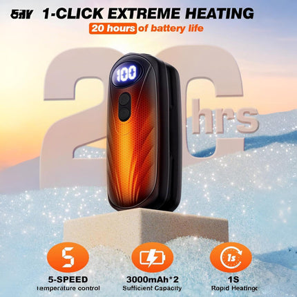 Rechargeable Hand Warmers | Instant Heat LED Pocket Heater Set for Comfort 4