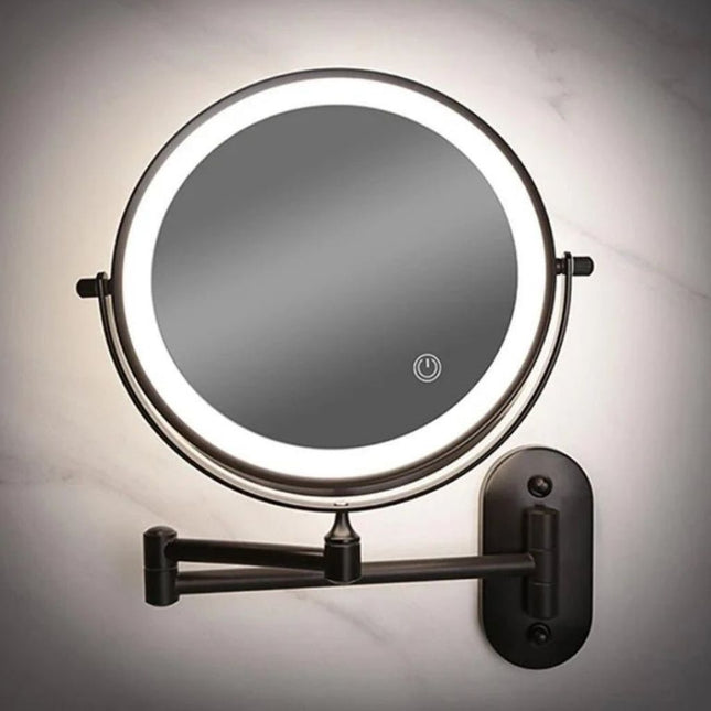 Rechargeable LED Vanity Mirror with 3 Light Tones & 360° Rotation for Flawless Makeup Application 0