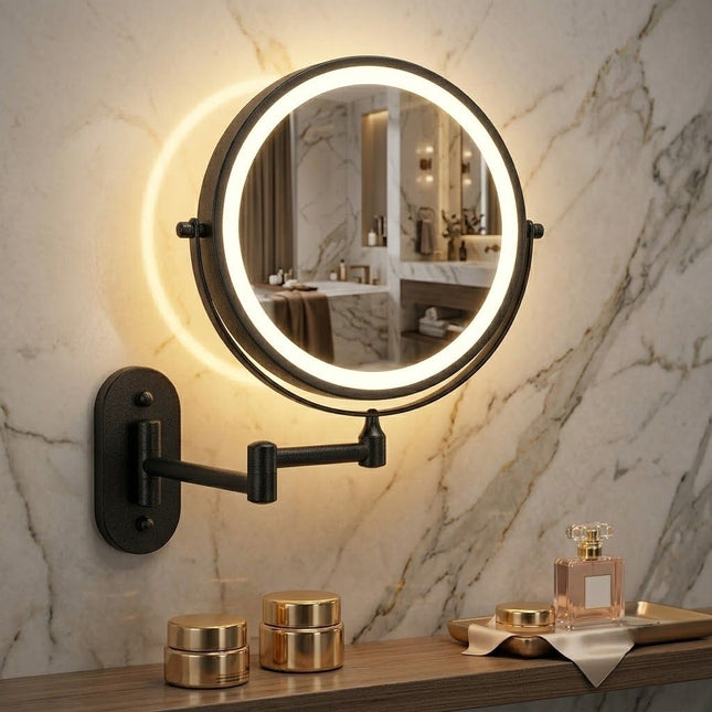 Rechargeable LED Vanity Mirror with 3 Light Tones & 360° Rotation for Flawless Makeup Application 1