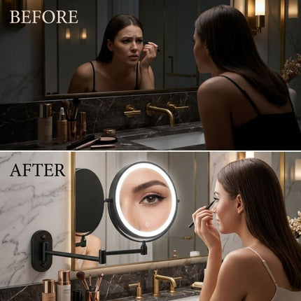 Rechargeable LED Vanity Mirror with 3 Light Tones & 360° Rotation for Flawless Makeup Application 3