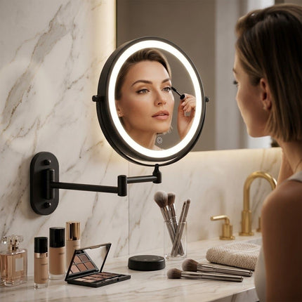 Rechargeable LED Vanity Mirror with 3 Light Tones & 360° Rotation for Flawless Makeup Application 5