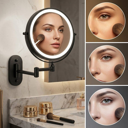 Rechargeable LED Vanity Mirror with 3 Light Tones & 360° Rotation for Flawless Makeup Application 6