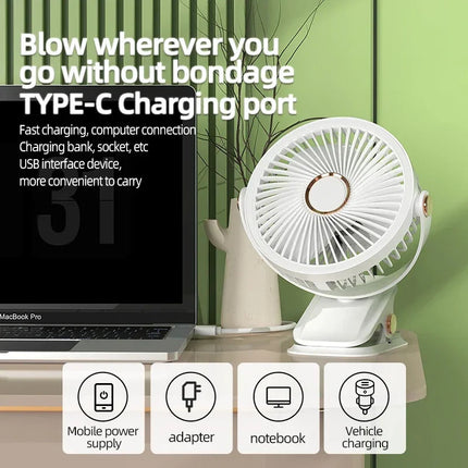 Rechargeable Portable Fan | Battery Operated Clip-On Design for Instant Relief 3