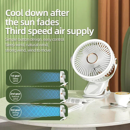 Rechargeable Portable Fan | Battery Operated Clip-On Design for Instant Relief 4