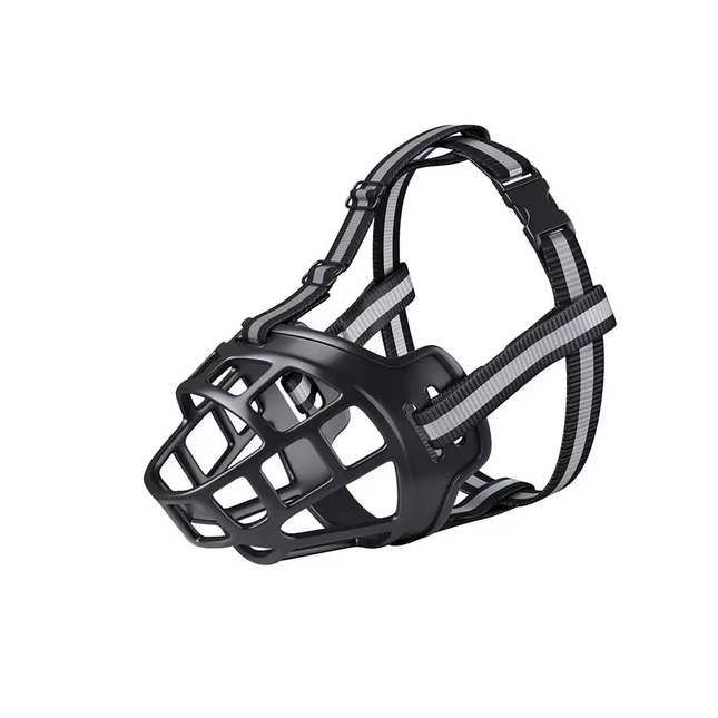 Reflective Dog Muzzle | Breathable Basket Muzzle for Dogs with Adjustable Strap | Enhanced Safety and Comfort 0