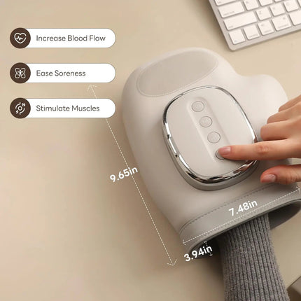 RelaxEase | Cordless Hand Massager with Heat & 5 Intensity Levels | Portable Relief for Hand Fatigue 4