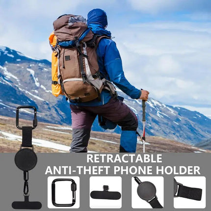 Retractable Phone Holder with Belt Clip & Anti-Theft Design | Hands-Free Convenience for Work and Travel 5