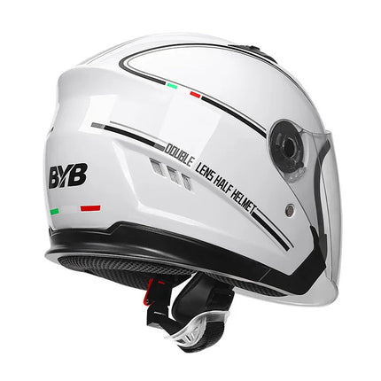 Retro 3/4 Open-Face Motorcycle Helmet with Dual Lens & Anti-Fog Visor | Lightweight ABS Design for Safety and Comfort 1