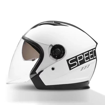 Retro 3/4 Open-Face Motorcycle Helmet with Dual Lens & Anti-Fog Visor | Lightweight ABS Design for Safety and Comfort 5