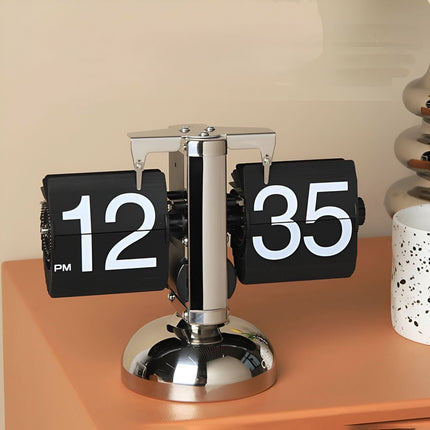 Retro Flip Clock | Automatic Silent Timepiece with Minimalist Design | Compact Decor for Modern Spaces 3
