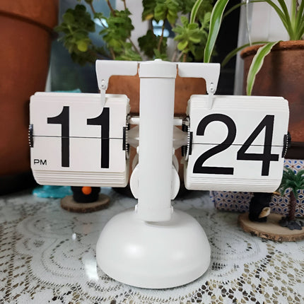 Retro Flip Clock | Automatic Silent Timepiece with Minimalist Design | Compact Decor for Modern Spaces 4