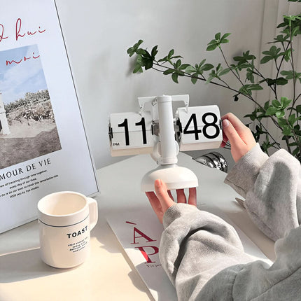 Retro Flip Clock | Automatic Silent Timepiece with Minimalist Design | Compact Decor for Modern Spaces 6