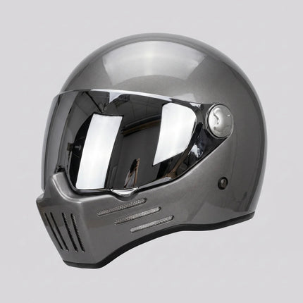 Retro Full-Face Helmet with Mirror-Style Visor for Bold Riding Style 0