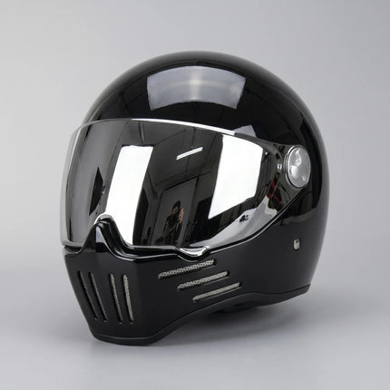 Retro Full-Face Helmet with Mirror-Style Visor for Bold Riding Style 4