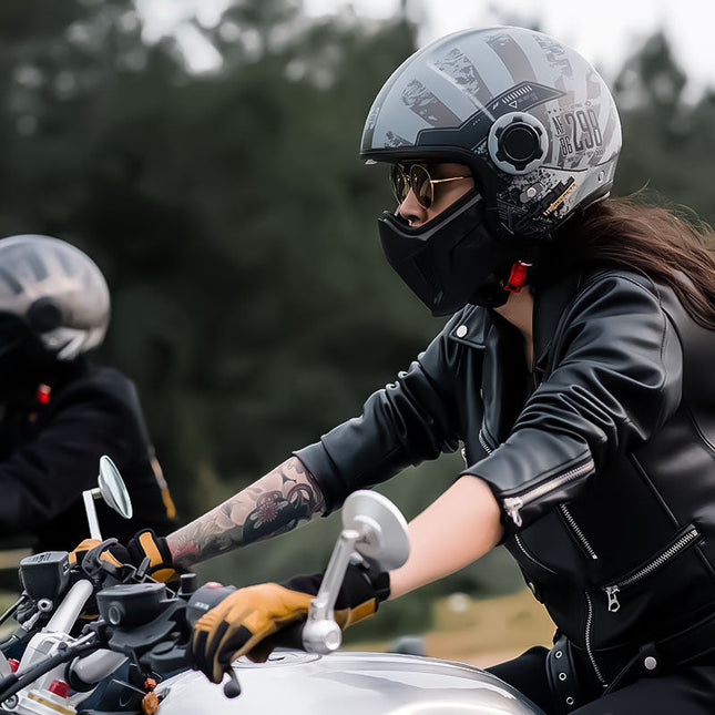 Retro Modular Helmet | Vintage Motorcycle Helmet with Detachable Chin Guard | DOT & ECE Certified for Safety and Style 1