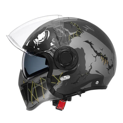 Retro Modular Helmet | Vintage Motorcycle Helmet with Detachable Chin Guard | DOT & ECE Certified for Safety and Style 14