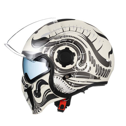 Retro Modular Helmet | Vintage Motorcycle Helmet with Detachable Chin Guard | DOT & ECE Certified for Safety and Style 15