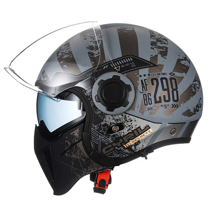 Retro Modular Helmet | Vintage Motorcycle Helmet with Detachable Chin Guard | DOT & ECE Certified for Safety and Style 6
