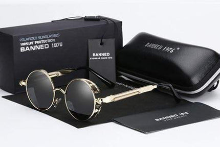 Retro Round Polarized Sunglasses with Steampunk Design | Stylish Eye Protection for Everyday Adventures 3