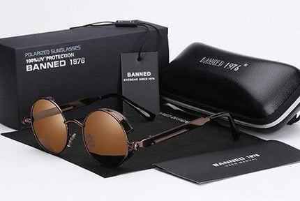 Retro Round Polarized Sunglasses with Steampunk Design | Stylish Eye Protection for Everyday Adventures 4