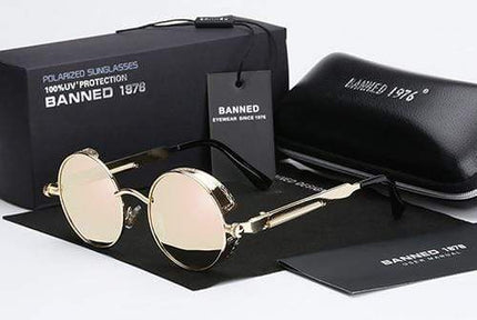 Retro Round Polarized Sunglasses with Steampunk Design | Stylish Eye Protection for Everyday Adventures 5