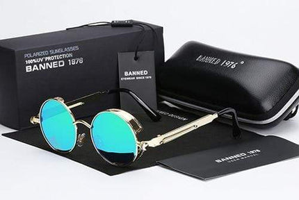 Retro Round Polarized Sunglasses with Steampunk Design | Stylish Eye Protection for Everyday Adventures 6