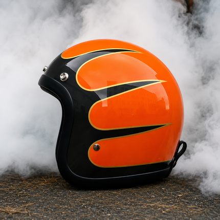 Retro Style | Low Profile Motorcycle Helmet with DOT & ECE Certification | Lightweight Design for Comfort and Safety