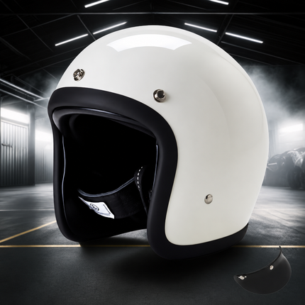 Retro Style | Low Profile Motorcycle Helmet with DOT & ECE Certification | Lightweight Design for Comfort and Safety