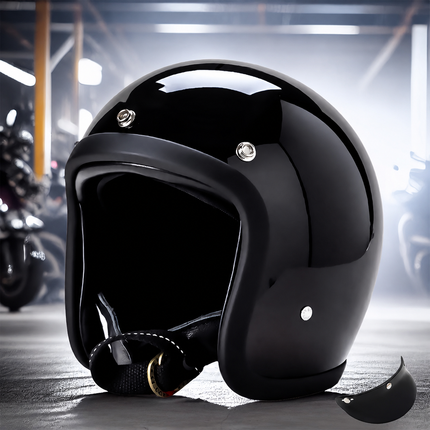 Retro Style | Low Profile Motorcycle Helmet with DOT & ECE Certification | Lightweight Design for Comfort and Safety