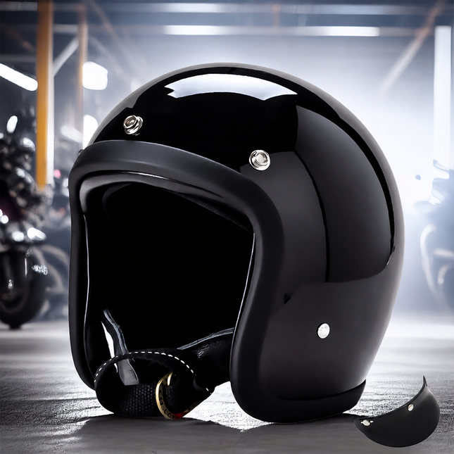 Retro Style | Low Profile Motorcycle Helmet with DOT & ECE Certification | Lightweight Design for Comfort and Safety